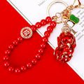 Chinese Fortune Charm Keychain Collection with Red Bead Loops view 7