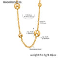Long Hollow Coffee Bean Station Necklace Gold Or Steel Tone view 6