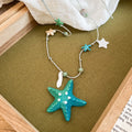 Turquoise Starfish And Shell Beaded Pendant Necklace view 6