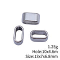 Smooth Oval Silver Tone Large Hole Slider Beads For Jewelry Making view 3