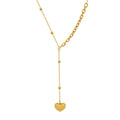 Forever Love Heart Y Drop Necklace Gold Steel Bead Chain view 5