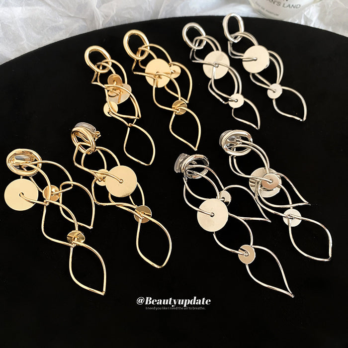 Open Circle Spiral Drop Earrings in Three Fastening Styles