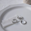 Silver Open Adjustable Weekday Engraved Band Ring Metal view 3