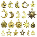Matte Gold-Tone Sun and Moon Metal Charms with 22 Listed Options view 5