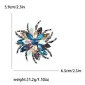 Antique Gold Layered Flower Brooch with Faceted Crystal Petals view 7