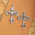 Ornate Flame Cross Metal Pendant Charm For Jewelry Making view 6