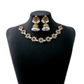 Four Color Ornate Jhumka Necklace and Earring Jewelry Sets view 7