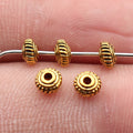 Decorative Beaded Rim Round Small Hole Metal Spacer Beads view 7