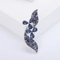 Curved Crystal Leaf Brooch in Four Colorways Jacket and Scarf Accessory view 8