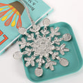 Silver Rhinestone Snowflake Christmas Tree Hanging Ornament view 4