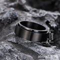Black Brushed Spinner Band Ring Rotating Outer Sizes 6-13 view 4