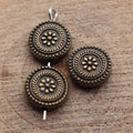 Two Finish Floral Center Round Spacer Bead Metal Jewelry Making Component view 4