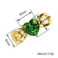 Gold Tone Bow Ring with Green Heart Shaped Center Stone view 4