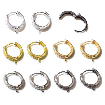Clear stone hoop earring clasps showing the overall assortment