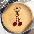 Gold Heart Cherry Resin Keychains Lobster Clasp 4 Styles view 7