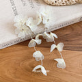 Sheer Floral Long Drop Earrings in Pink Yellow and White view 4