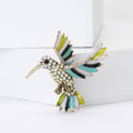 Multicolor Crystal Hummingbird Brooch in Three Colorways view 2