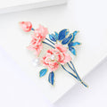 Pink Enamel Peony Brooch Decorative Metal Pin For Jackets And Lapels view 4