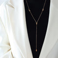 Gold LOVE Letter Y Lariat Long Sweater Chain Necklace view 6