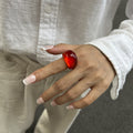 Chunky Colorful Resin Dome Rings in Seven Translucent Shades view 3