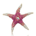 Crystal Starfish Brooch Pink Blue and Clear Gradient view 5