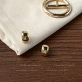Gold Tone Chunky Curved Huggie Hoop Stud Earrings For Women view 4