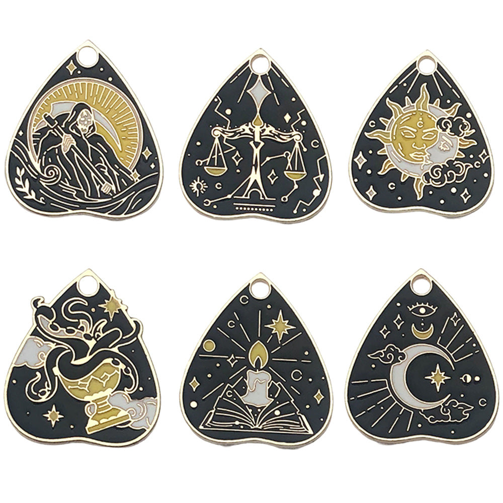 Zinc Alloy Heart Tarot Card Sun charm pendants for DIY necklaces earrings keychains