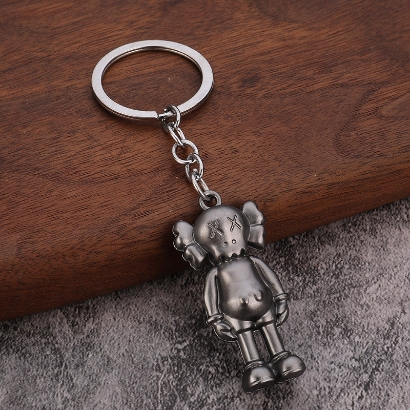 Cute Figure Metal Keychain with Bell Car Key Ring and Bag Charm