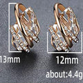 Crystal Leaf Wrap Huggie Earrings In Three Colors Polished Metal Jewelry view 5
