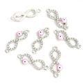 Rhinestone Infinity Evil Eye Two Loop Connectors in 12 Styles view 4