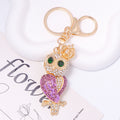 Rhinestone Owl Keychain Gold Crown Crystal Animal Charm view 8