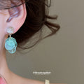 Translucent Petal Cluster Drop Earrings in Three Colors view 3