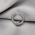 Single Metal Hoop Earrings Coiled Multi Ring Charm view 2