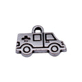 Antique Silver Ambulance Pendant Charm With Cross Detail view 4