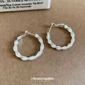 Silver Twisted Rope Hoop Earrings Fashion Jewelry Accessory view 2