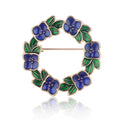 Floral Wreath Wreath Enamel Two Designs Metal Brooch Pin view 6