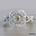 Silver Tone Round Clear Stone Double Halo Ring Jewelry view 5