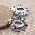 Two Finish Filigree Oval Pendant Setting Metal Jewelry Making Component view 5