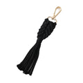 Gold Tone Braided Macrame Tassel Clip Keychains in Six Colors view 5