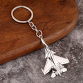 Metal Fighter Jet Airplane Model Keychain in Four Finishes view 3