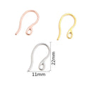 Curved Metal Earring Hooks in Steel Gold and Rose Gold Finishes view 3