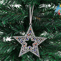 Silver Filigree Christmas Tree Heart Star Metal Ornaments view 3