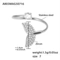 Ocean Zircon Open Rings Starfish Shell Fishtail Gold Steel view 7