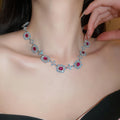 Flower Crystal Necklace Bracelet Earring Sets Gold Silver view 7
