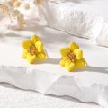 Five Petal Metal Flower Stud Earrings in Seven Colors view 8