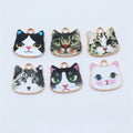 Enamel Cat Face Charms in Six Designs for Jewelry and Craft Making view 2
