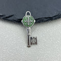 Antique Silver Saint Benedict Key Charm Pendant Enamel Medal view 9
