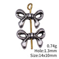 Bow Bead In Antique Silver And Bright Gold For Jewelry Making view 5
