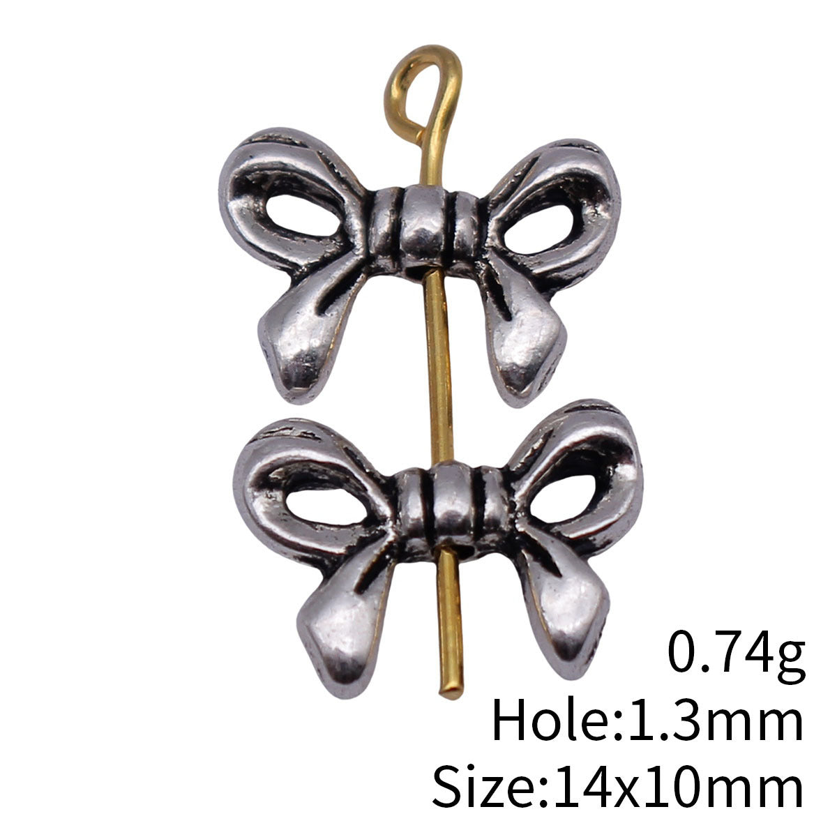 14x10mm 0.74g Multicolor Zinc Alloy Bowknot Loose Metal Butterfly Beads for DIY Bracelet Necklace Making