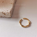 Gold-Tone Twisted Open Adjustable Band Ring Metal Alloy view 4